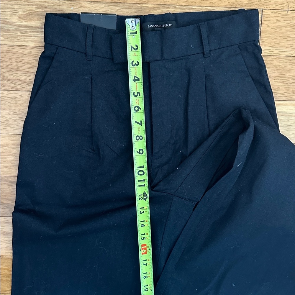Banana Republic Size 4 Black Linen High Waist Pleated Wide Leg Pants in Size 4 - Picture 10 of 16